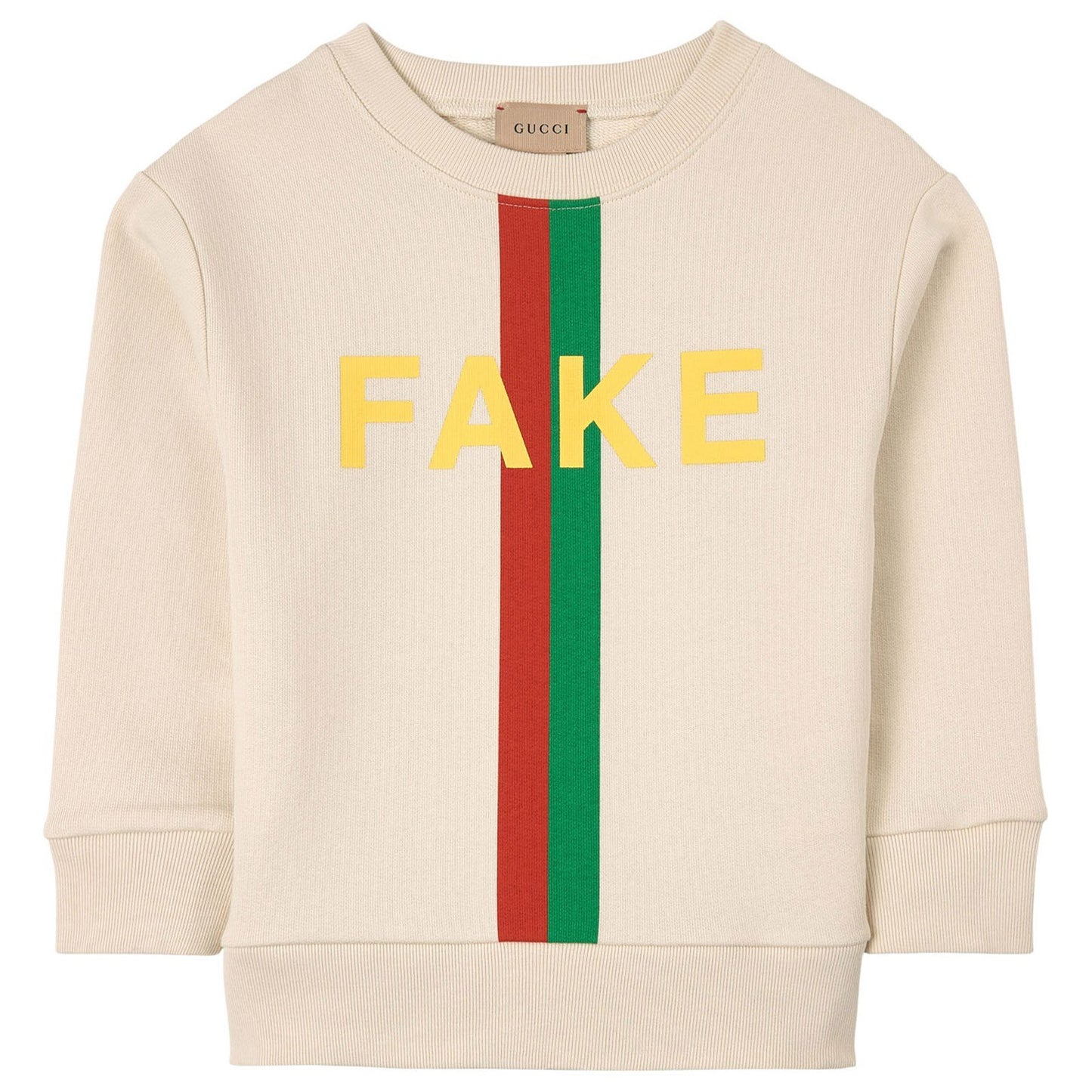 Boys & Girls White Striped Cotton Sweatshirt