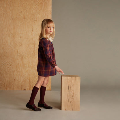 女童棕色小牛皮搭扣鞋