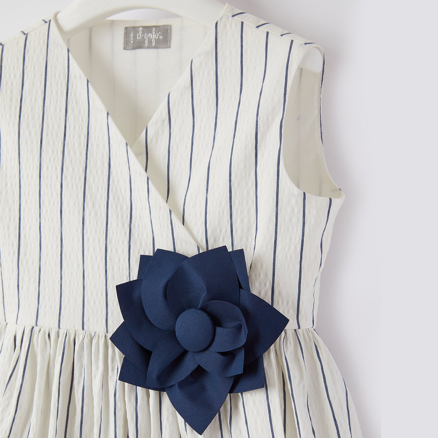 Girls White Stripe Dress