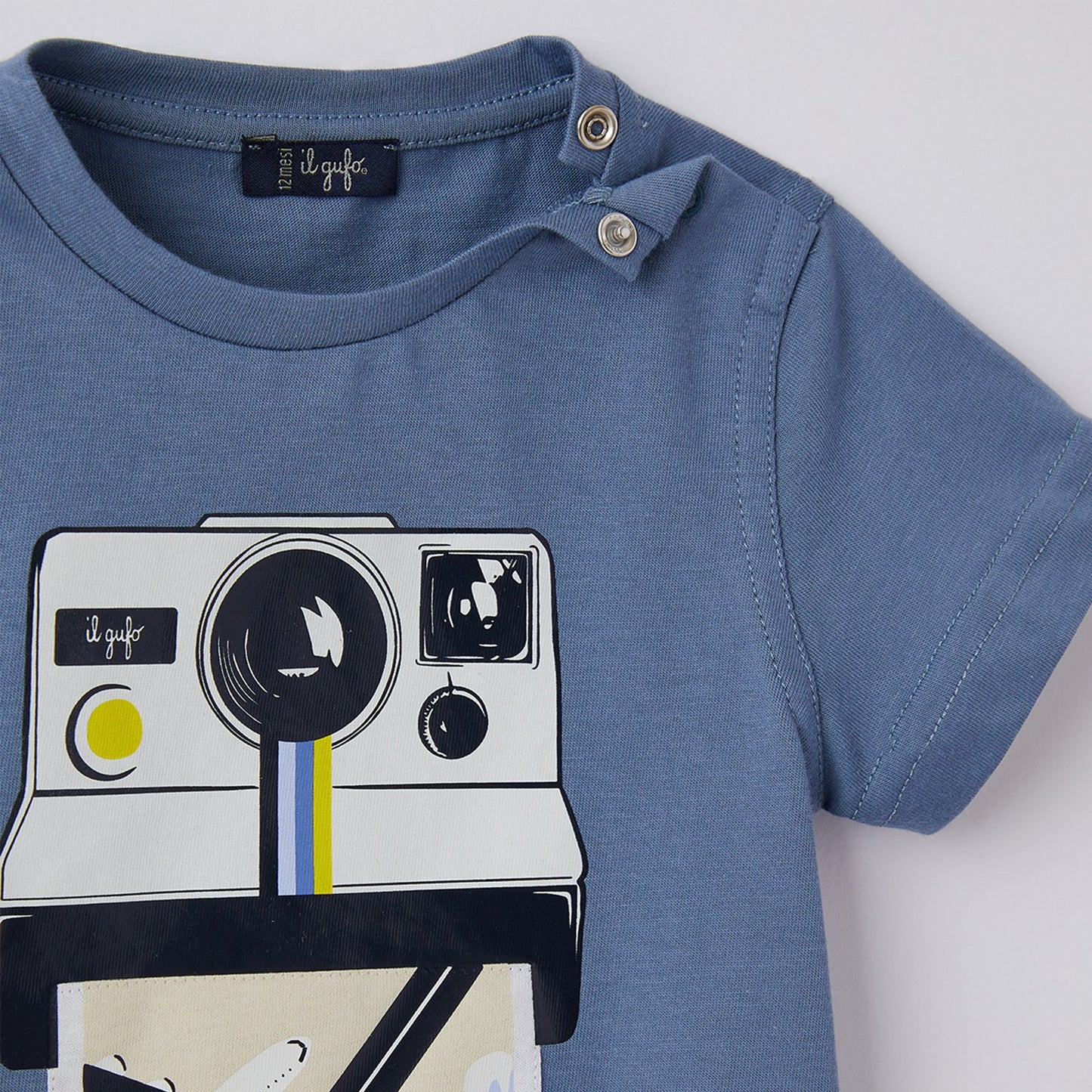 男童蓝色印花T恤