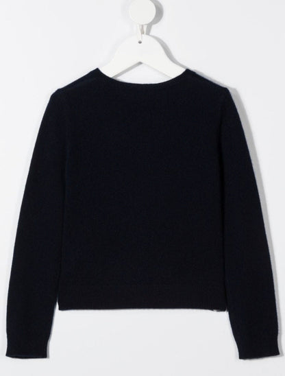 Girls Navy Cashmere Cardigan