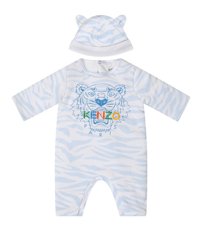 Baby Boys Light Blue Logo Babysuit