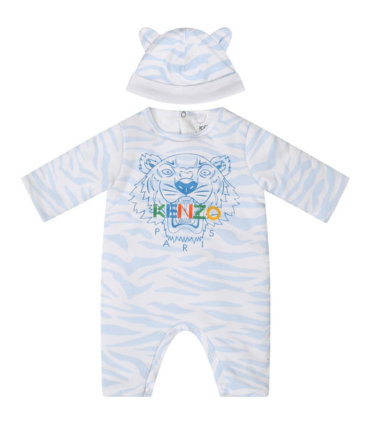Baby Boys Light Blue Logo Babysuit