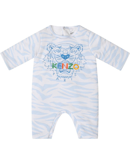 Baby Boys Light Blue Logo Babysuit