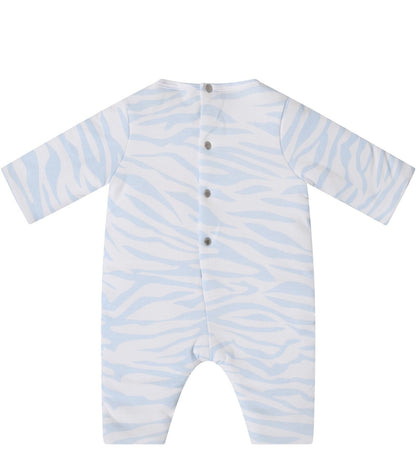 Baby Boys Light Blue Logo Babysuit