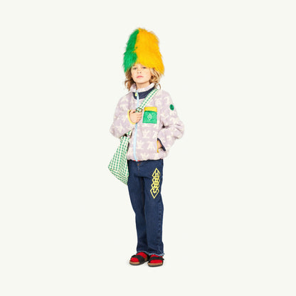 儿童绿色格子Logo斜挎包