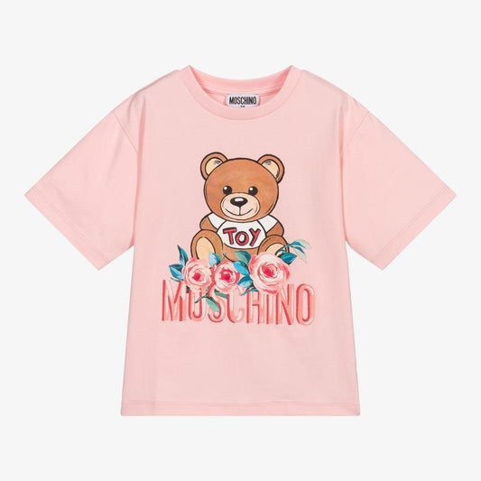 女童粉色印花棉T恤