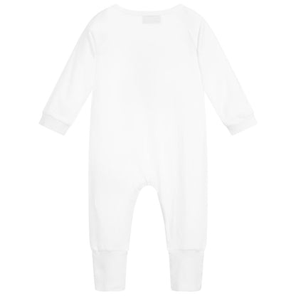 Baby Boys & Girls Optical White Print Cotton Romper
