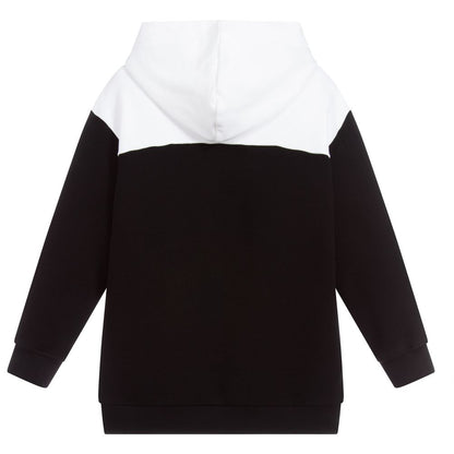 Girls Black Heart Cotton Hoodie