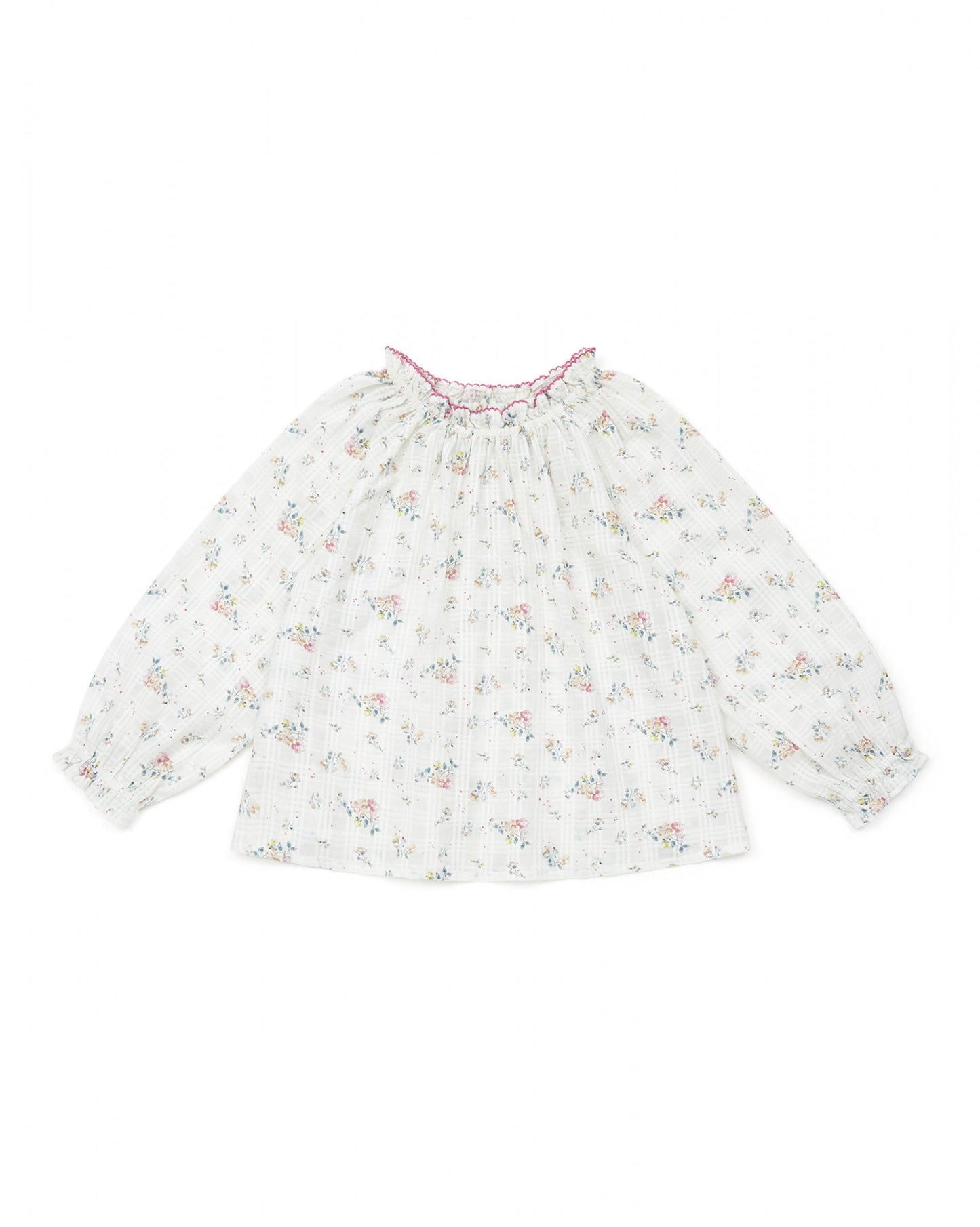 女童白色印花上衣