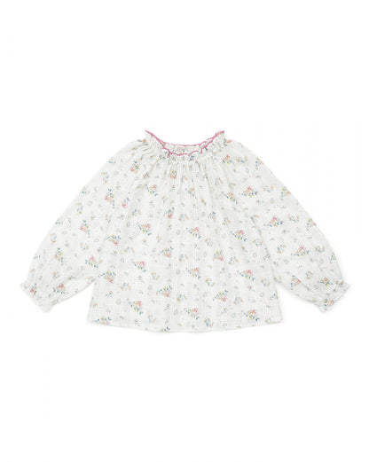 女童白色印花上衣