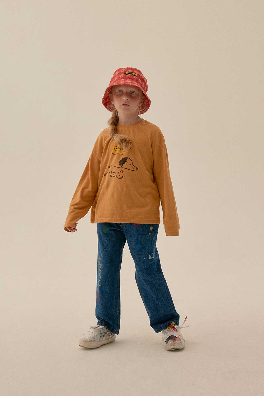 儿童蓝色牛仔长裤