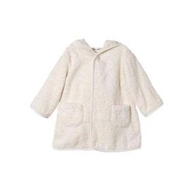 女童乳白色浴袍