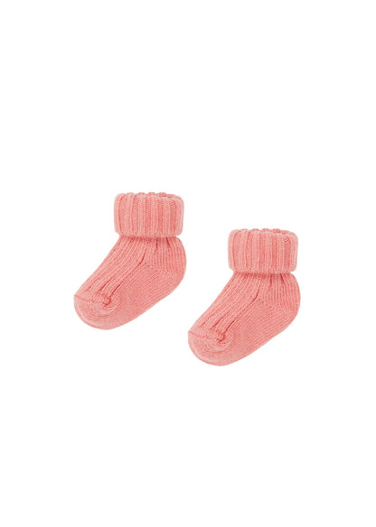 婴儿粉色棉短袜