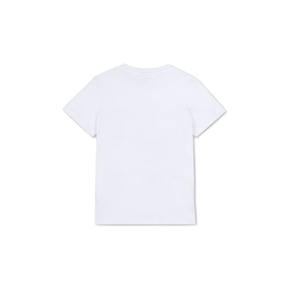 Boys White Telescope Cotton T-Shirt