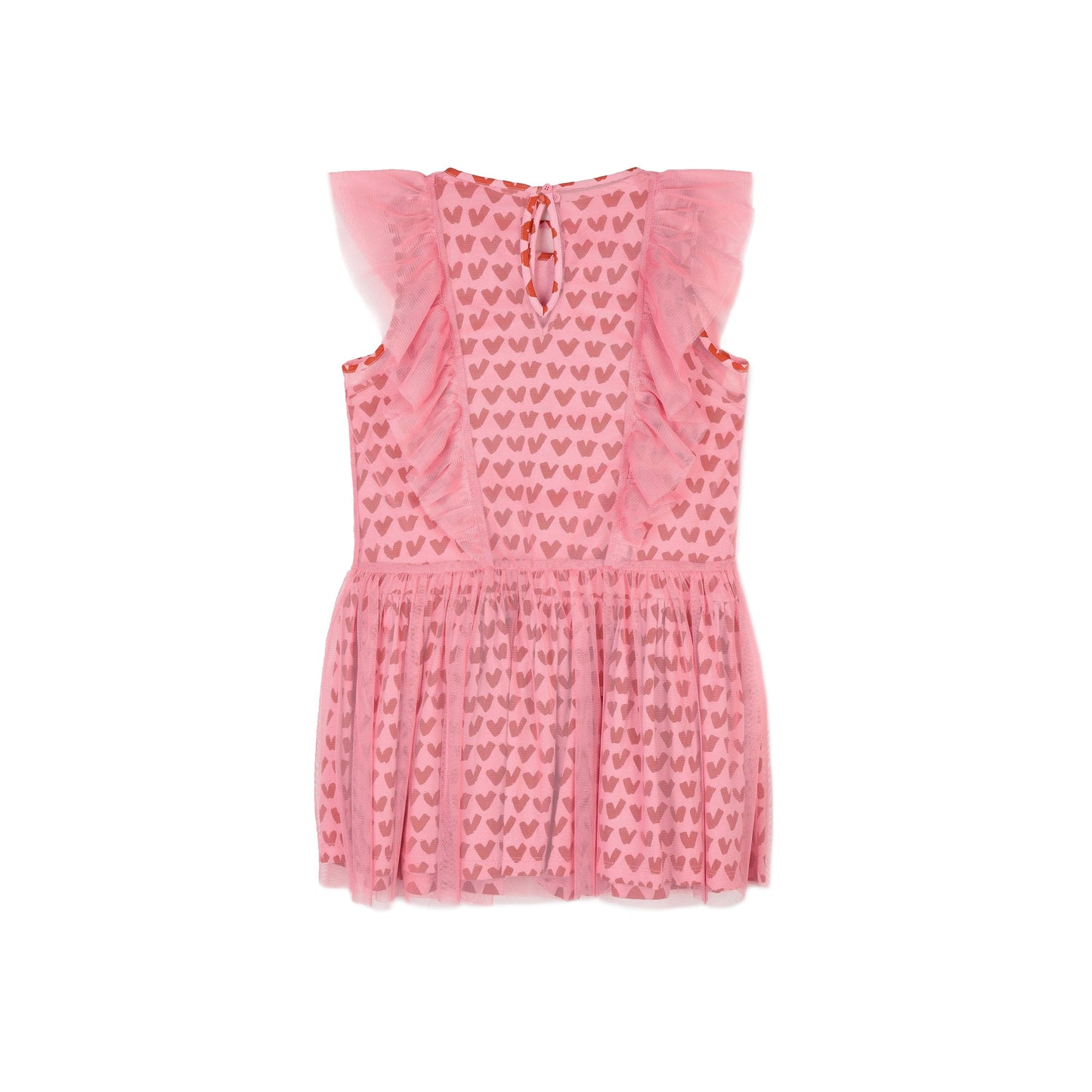 Girls Pink Heart Tulle Dress