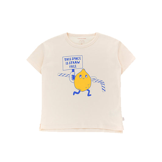 Boys & Girls Cream Printing Cotton T-Shirt