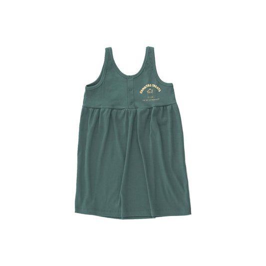 Girls Green Logo Cotton Dress